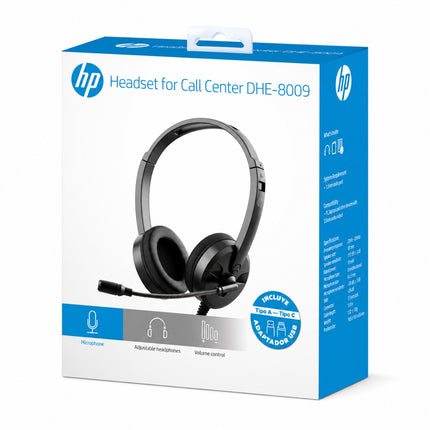 Audífono HP tipo call center con micrófono DHE-8009