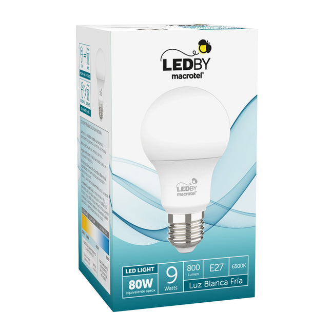 FOCO LED A60 / E27 / 9W LUZ FRÍA