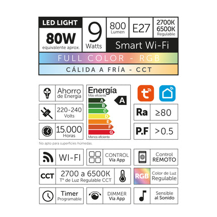 FOCO LED SMART WIFI 9W RGB LEDBY