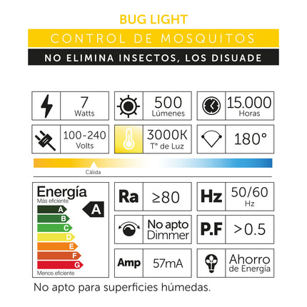 FOCO A60 ANTI MOSQUITOS 7W