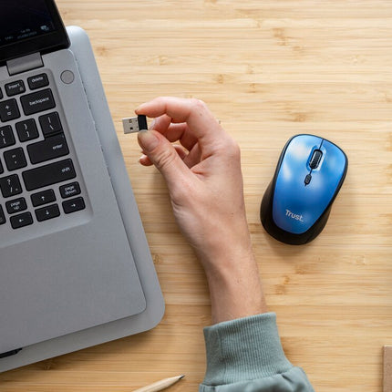 Mouse Inalambrico Yvi+  Eco Azul TRUST