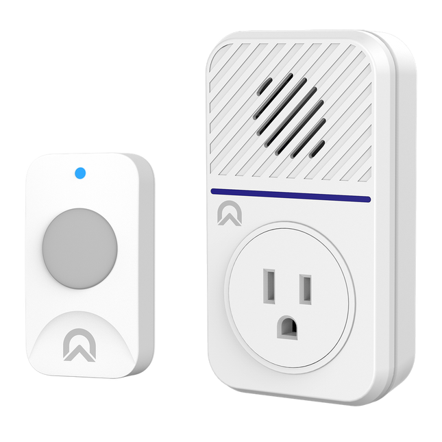 Timbre Inalambrico 32 Sonidos, 150 Mts Petrus a Corriente con Socket adicional (USB A + C)