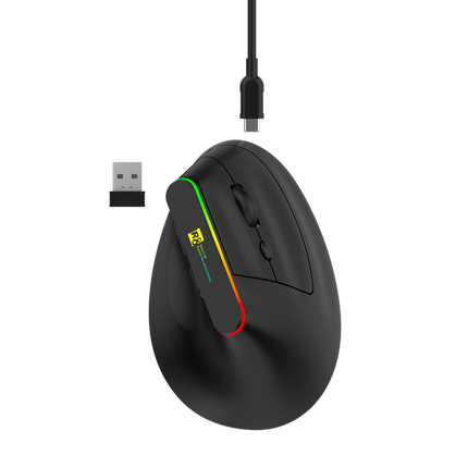 Mouse Ergonomico inalambrico Fiddler FD-MOX2BT con luces