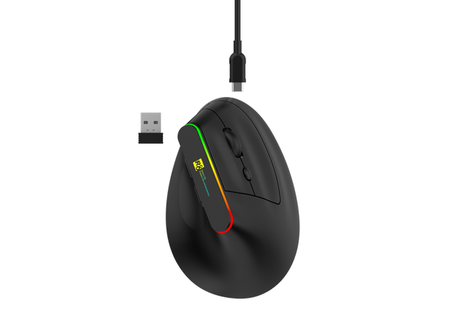 Mouse Ergonomico inalambrico Fiddler FD-MOX2BT con luces