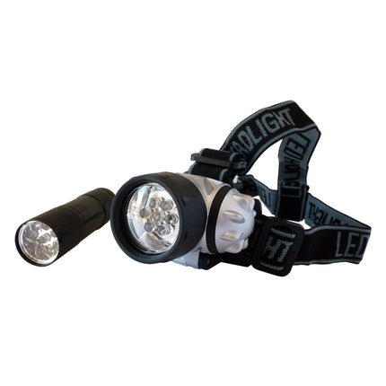 Kit Linterna Led  de cabeza + mano Macrotel