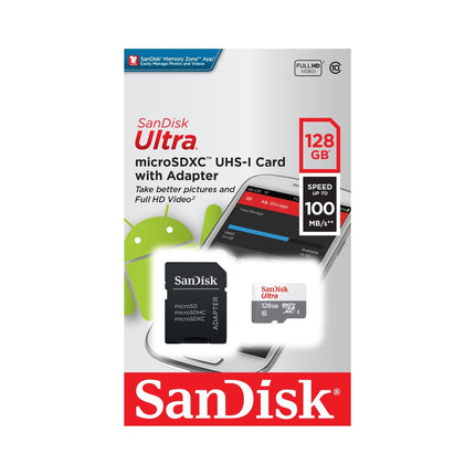 Memoria MicroSDXC UHS-I SanDisk Ultra  128GB c/Adaptador
