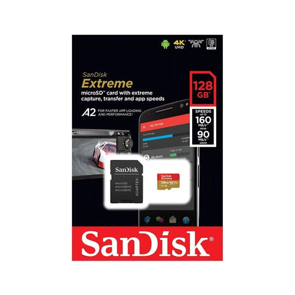 Memoria MIcroSD UHS-I SanDisk Extreme 128GB  c/adaptador