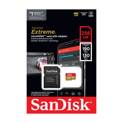 Memoria MIcroSD UHS-I SanDisk Extreme 256GB  c/adaptador