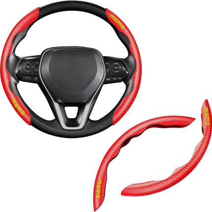 Grips para volante negro/rojo de fibra de carbon MOMO