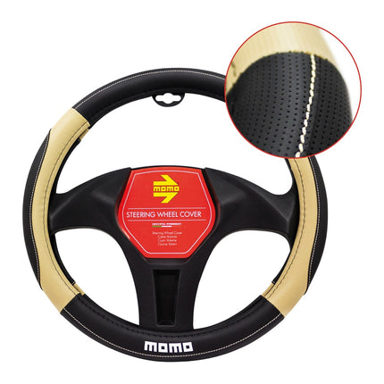 Cubrevolante  Momo Negro Beige Cuero