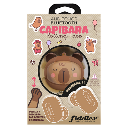 Audífono Bluetooth Rolling Face Capibara 4-5hrs c/micrófono