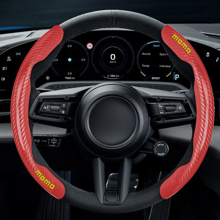 Grips para volante negro/rojo de fibra de carbon MOMO