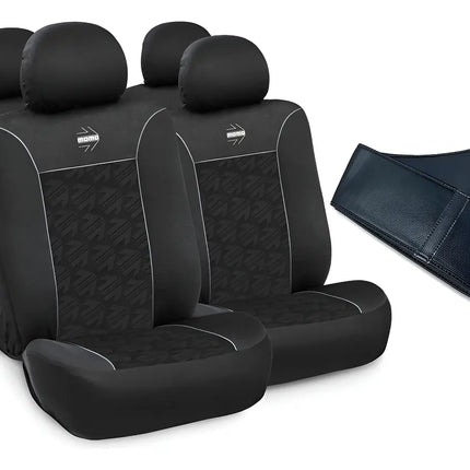 Kit Cubreasientos Tela 10pzas + Cubrevolante MOMO