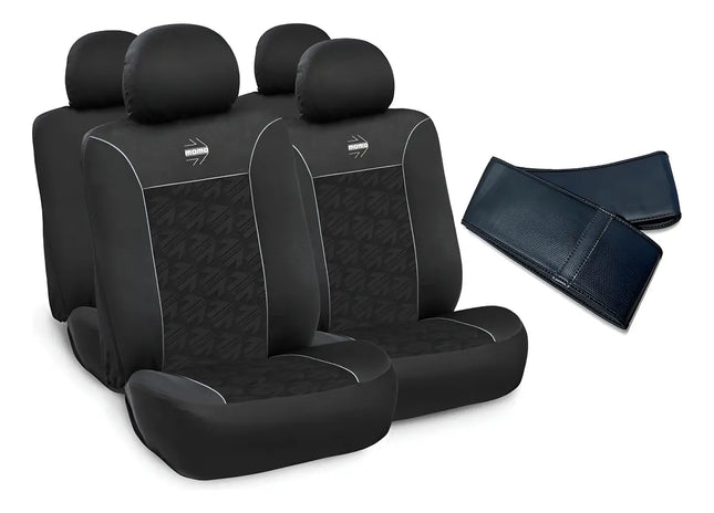 Kit Cubreasientos Tela 10pzas + Cubrevolante MOMO
