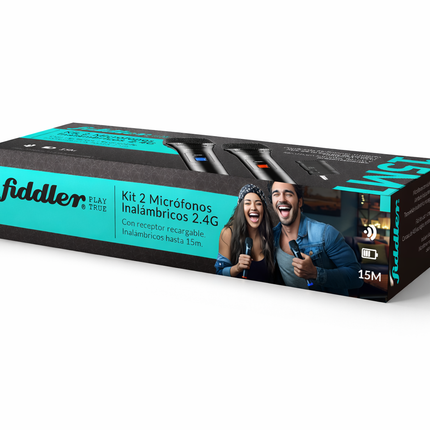 Kit 2 Micrófonos inalambrico Fiddler Recargable
