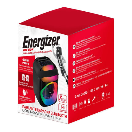 Parlante Karaoke 8" Bluetooth Energizer 20W RMS