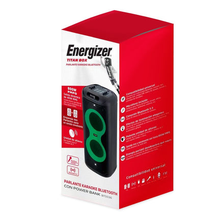 Parlante Karaoke Bluetooth Energizer Rocky Box 40W RMS