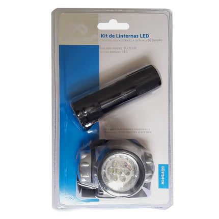 Kit Linterna Led  de cabeza + mano Macrotel