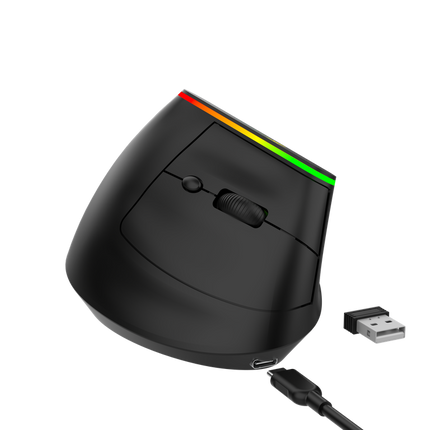 Mouse Ergonomico inalambrico Fiddler FD-MOX2BT con luces