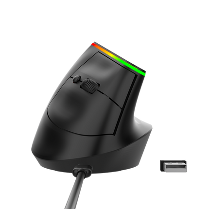 Mouse Ergonomico inalambrico Fiddler FD-MOX2BT con luces