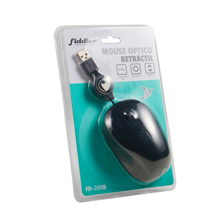 Mouse Retractril Negro Fiddler FD-200B