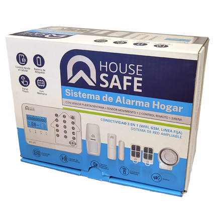 KIT DE ALARMA HOGAR CONECTIVIDAD 3 EN 1 (WIFI, GSM, LINEA FIJA)