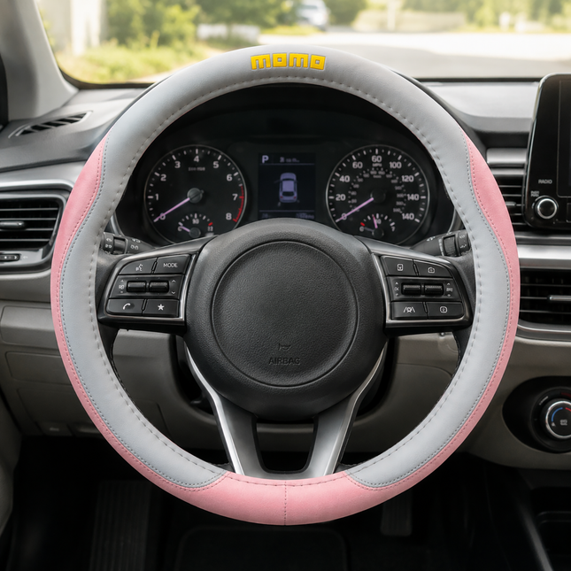 Cubre Volante Rosa/Gris Momo