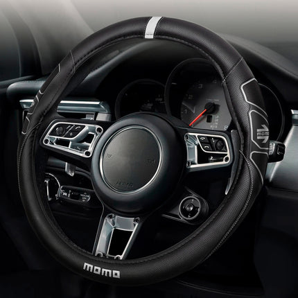 CUBRE VOLANTE NEGRO/BLANCO MOMO