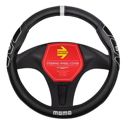 CUBRE VOLANTE NEGRO/BLANCO MOMO