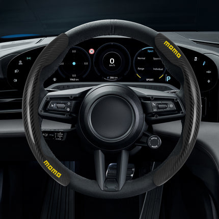 Grips para Volante Negro de Fibra de Carbon Momo