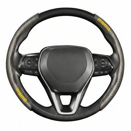 Grips para Volante Negro de Fibra de Carbon Momo