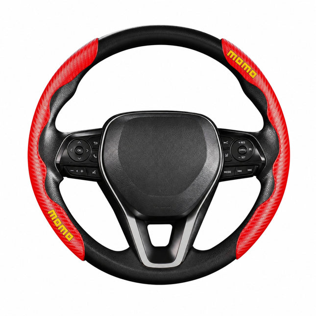 Grips para Volante Negro/Rojo de Fibra de Carbón Momo