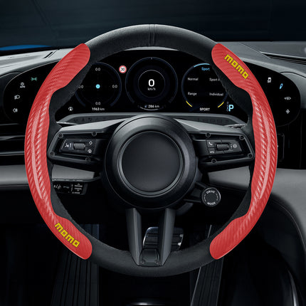 Grips para Volante Negro/Rojo de Fibra de Carbón Momo