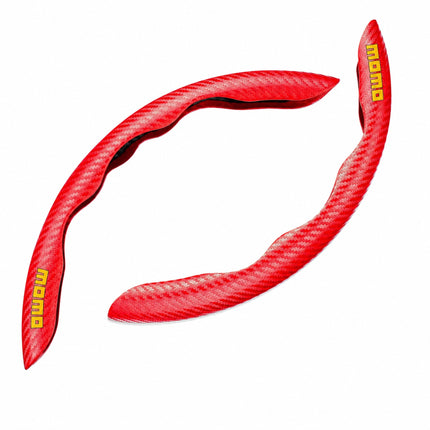 Grips para Volante Negro/Rojo de Fibra de Carbón Momo