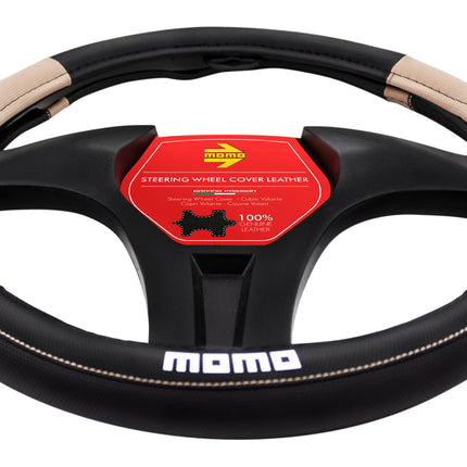 Cubrevolante  Momo Negro Beige Cuero