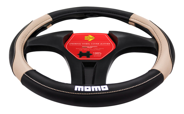 Cubrevolante  Momo Negro Beige Cuero