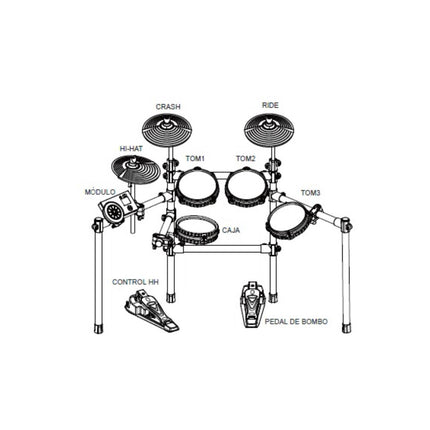 Batería Electrónica Lite Módulo MIDI Fiddler FD-DD03