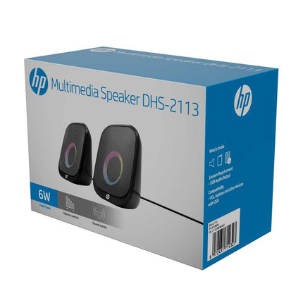Parlantes con Cable y Luces Led 2.0 HP