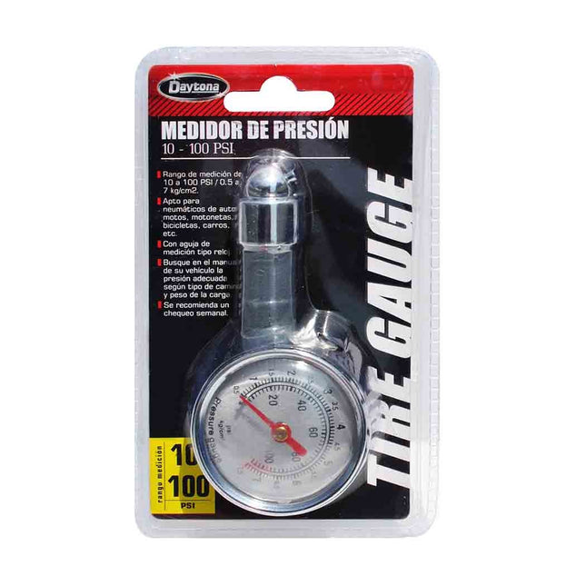 Medidor de Presión Daytona 10-100 PSI-Plateado